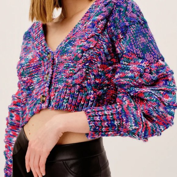 {L} 26. WN44.1- For Love & Lemons Lydia Knit Cardigan Sweater - S - Picture 1 of 4